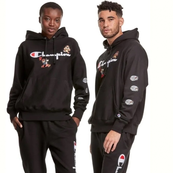 Champion x Super Mario Bros Black Reverse Weave Hoodie - Picture 8 of 10